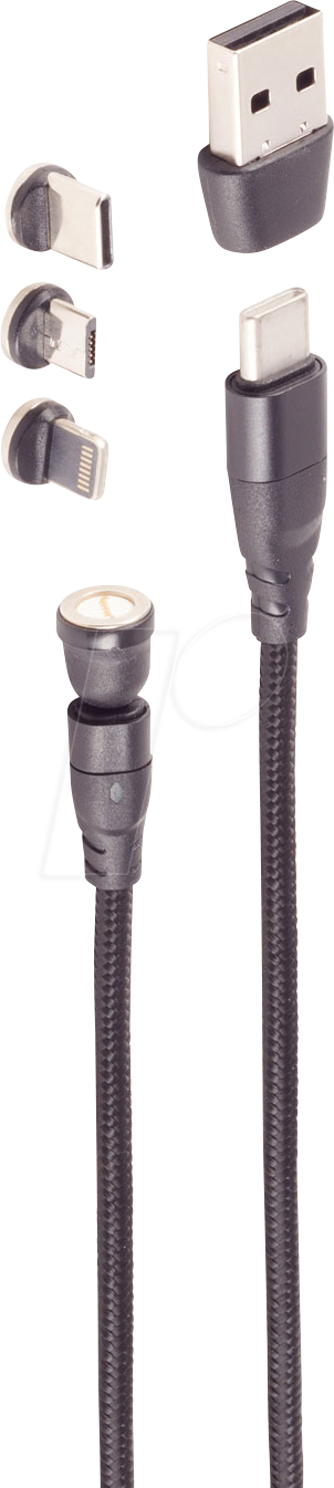 SHVP BS14-19020 - Magnetisches 6 in 1 USB Ladekabel 540°, 60W, 1 m