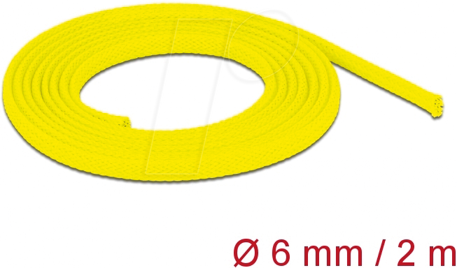 Thumbnail - DELOCK 20740 - Geflechtschlauch dehnbar 2 m x 6 mm gelb