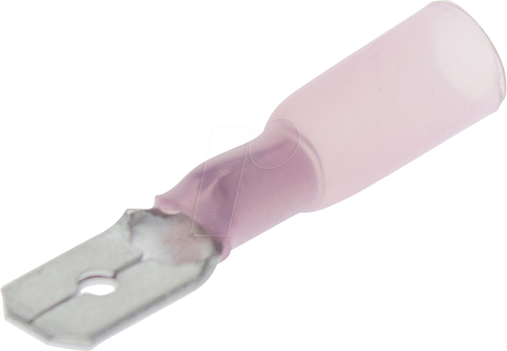 WE F615638HS - Flachstecker mit Schrumpfschlauch - 0,5 … 1,5 mm², rot