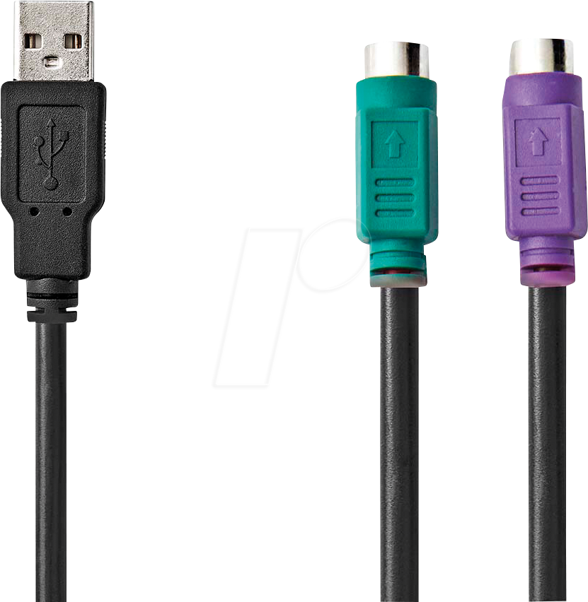 N CCGB60830BK03 - USB 2.0 Konverter, A Stecker auf 2x PS/2, 0,3 m