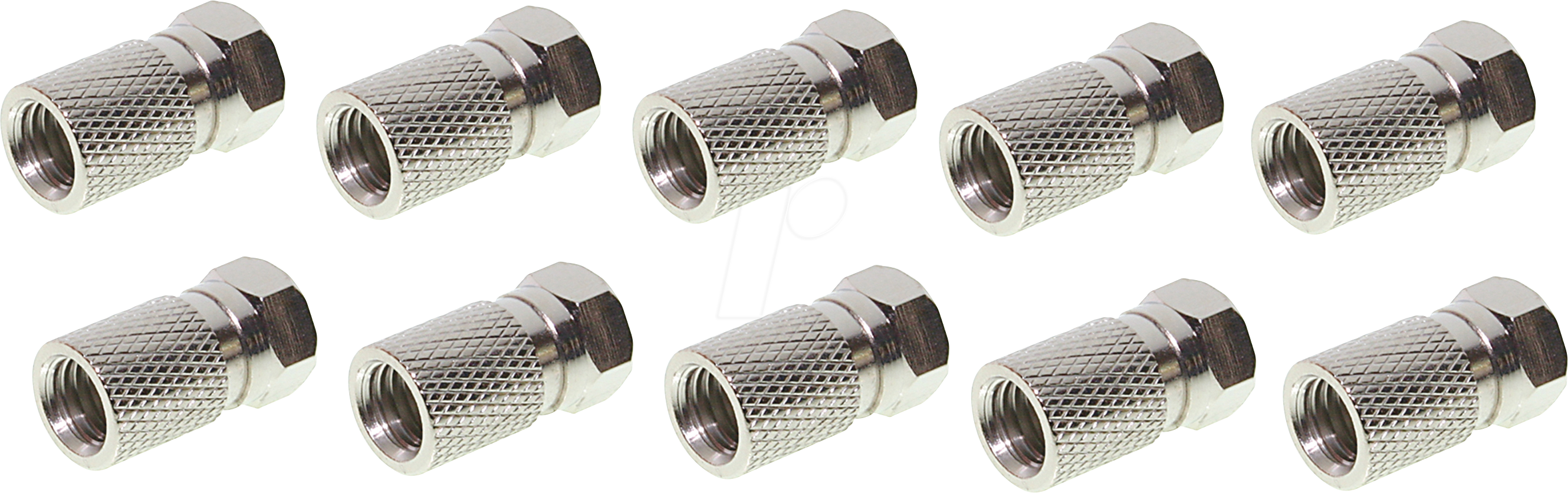 SHVP 85012-R10 - F-Stecker 7,5, +Dichtungsring,+großer Mutter, 10 Stück