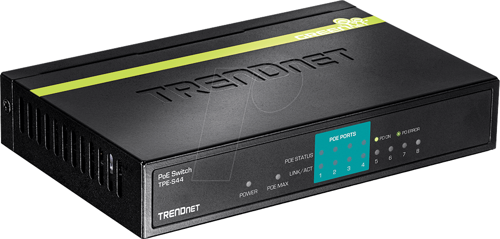 TRN TPE-S44 - Switch, 8-Port, Fast Ethernet, PoE