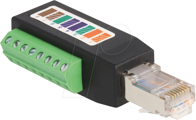 DELOCK 66048 - Cat.5e RJ45 Stecker > Terminalblock, 90° gewinkelt