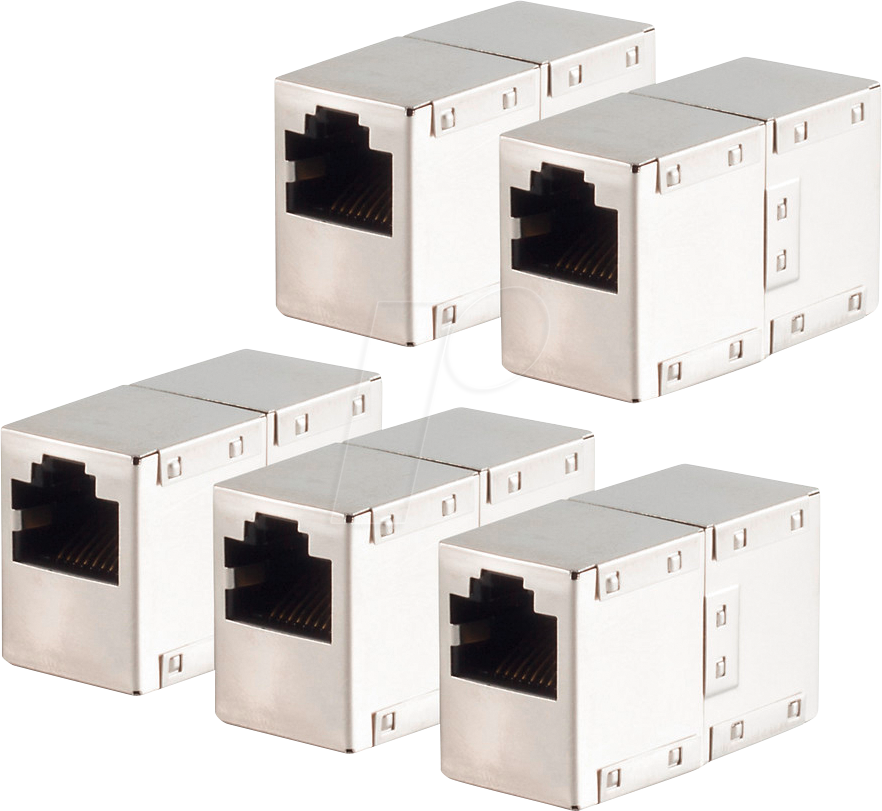 SHVP BS75006MS - Cat.6 Verbinder metallisiert geschirmt, 5 Stück