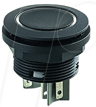 SSWTLRW1 - Drucktaster - 1 S, schwarz, LED-Ring weiß