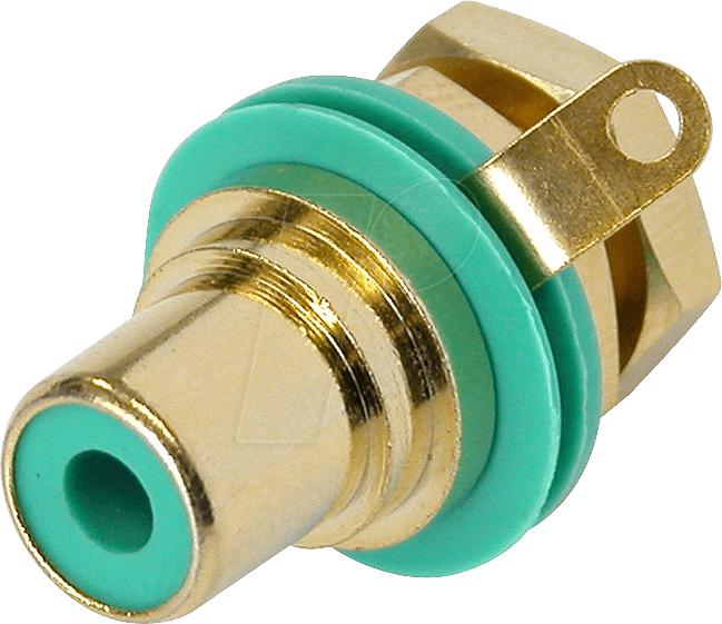 NEUTRIK NYS367-5 - Cinch-Einbaubuchse, Farbcodierung grün, vergoldete Kontakte