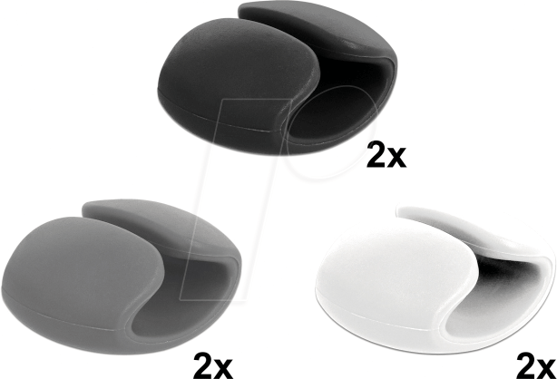 DELOCK 18302 - Kabelhalter Set 6 Stück