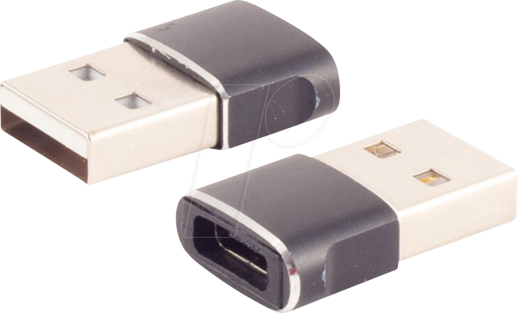 SHVP BS14-05034 - USB 2.0 Adapter, A Stecker auf C Buchse, slim, Metall
