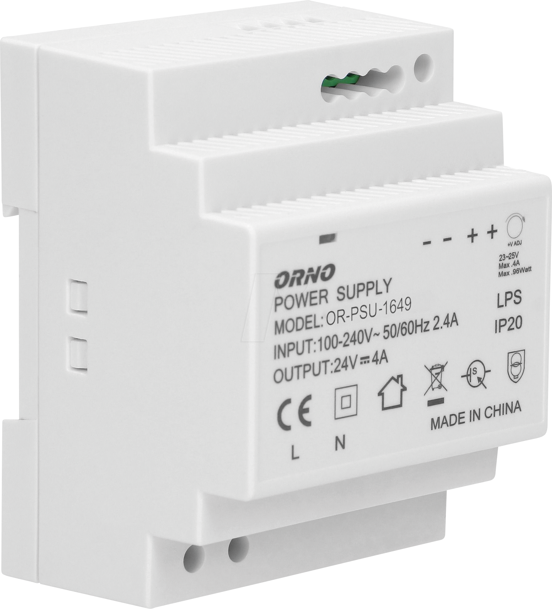 ORNO PSU-1649 - Schaltnetzteil, Hutschiene, 100 W, 24 V, 4 A