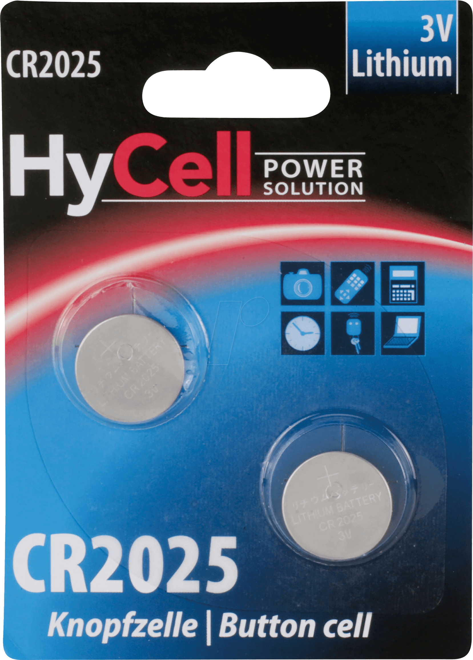 HC 2XCR2025 - Lithium-Knopfzelle, 3 V, 165 mAh, 20x2,5 mm, 2er-Pack