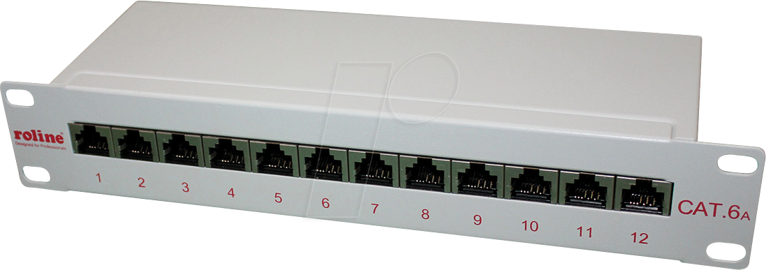 ROLINE 26110316 - 10'' Patchpanel, 12-Ports, Cat.6a, grau