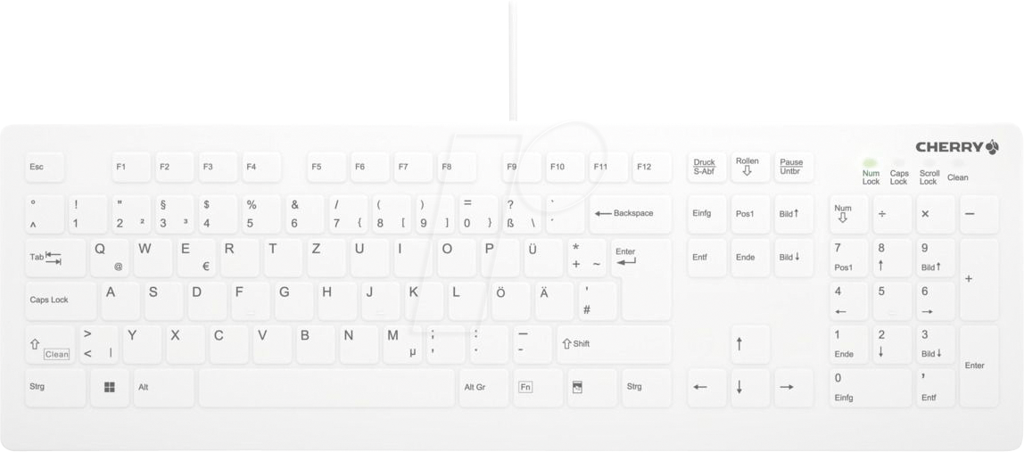 AK-C8112U1WDE - Tastatur, USB, desinfizierbar, weiß, DE