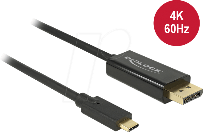 DELOCK 85256 - USB C Stecker auf DP Stecker, DP Alt Mode, 2 m