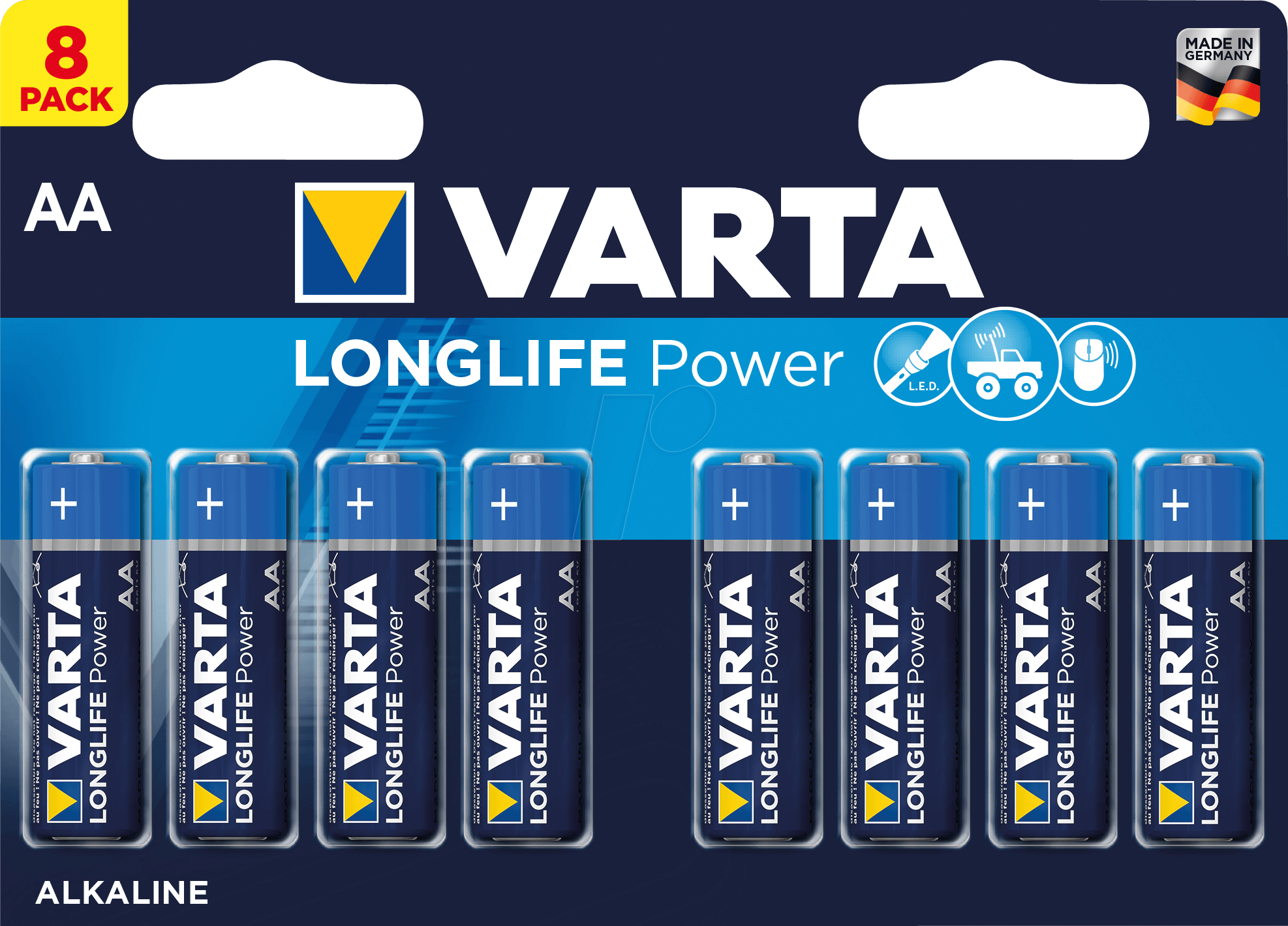 VAR AL8 MIGNON - Alkaline Batterie Longlife Power, AA (Mignon), 8er-Pack