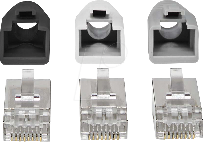 N CCBW89370GY - RJ45-Stecker, FTP Cat.6, 10 Stück