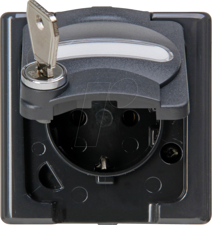 EL BE 103415000 - BLUE ELECTRIC - Schutzkontakt-Steckdose mit Schloss, anthrazit