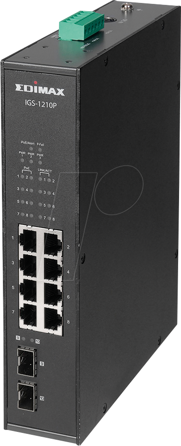 EDI IGS-1210P - Switch, 10-Port, Gigabit Ethernet, PoE+, SFP