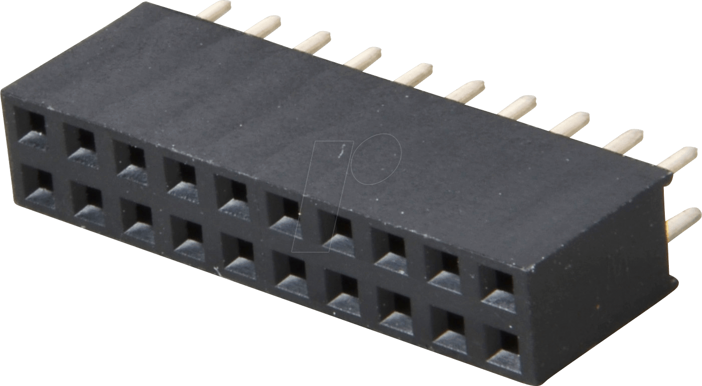 BL 2X10G8 2,54 - 2x10pol. Buchsenl., gerade, RM 2,54, H.: 8,5mm