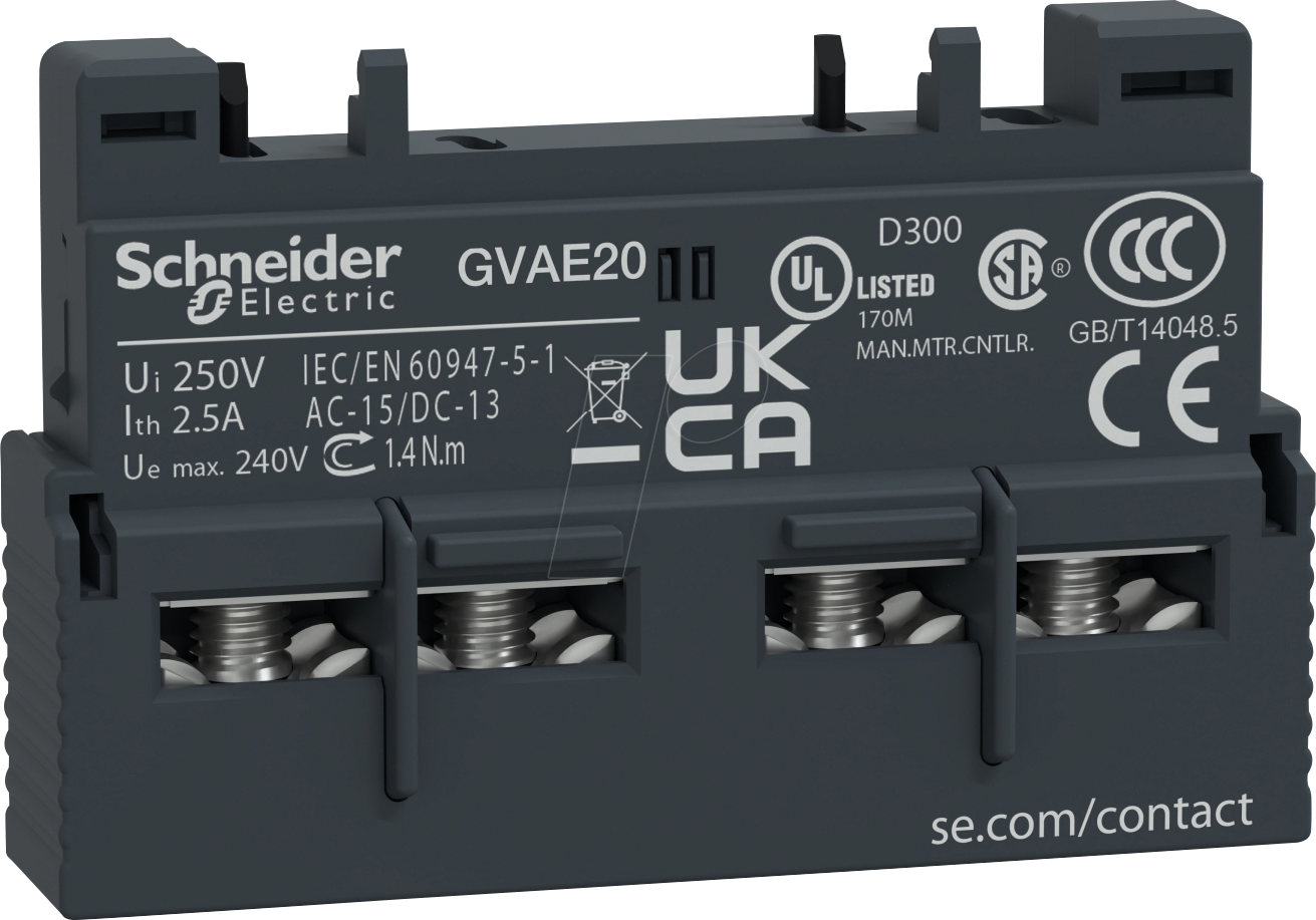 Thumbnail - GVAE20 - Hilfsschalter, TeSys GVAE, 2 NC, front