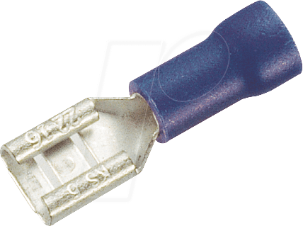 FSH-B-6,35 - Flachsteckerhülse, Breite: 6,35mm, blau