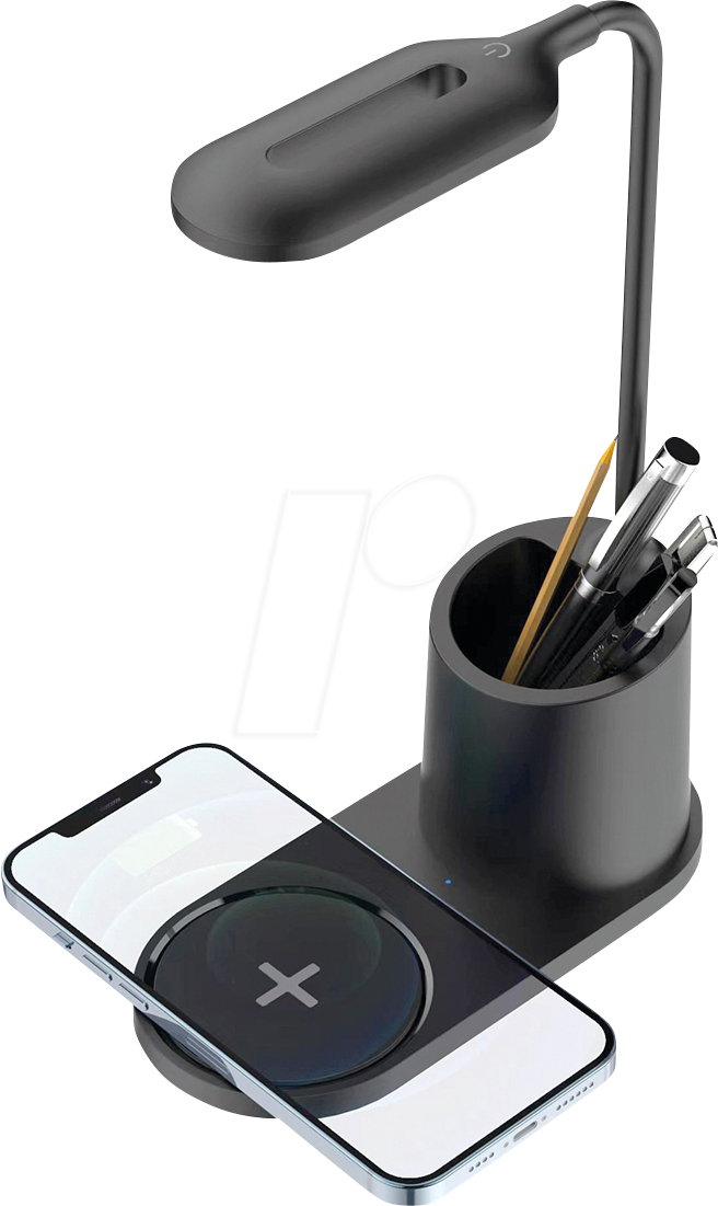 FONTASTIC 261848 - LED-Schreibtischlampe, 10 W, mit Stifehalter und Induktivlader