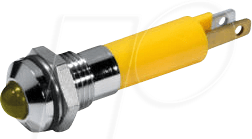 LED 1904-24GE - LED-Signalleuchte, 5 mm, gelb, 24 V, Außenrefl., Ø8 mm, 32 mcd