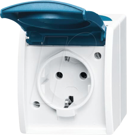 BJ 20 EWN-53 - Schutzkontakt-Steckdose mit Klappdeckel und Beschriftungsfeld