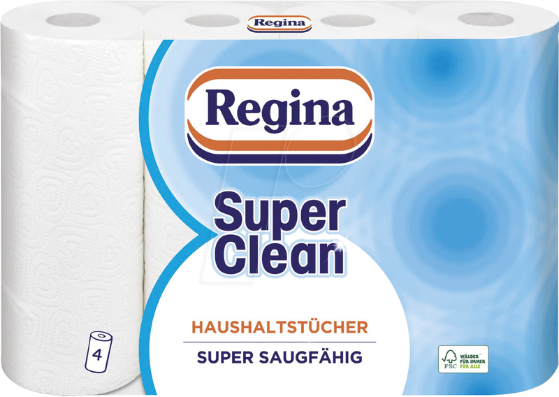 KP SUPERCLEAN - Regina Küchenrollen Super Clean 3-lagig, 4 Rollen