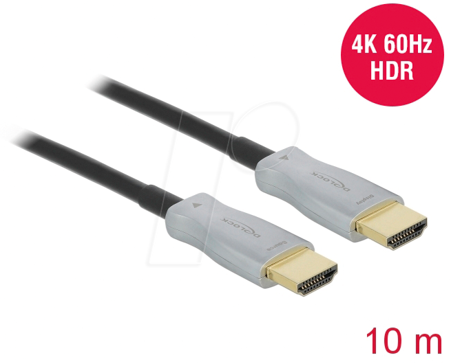 DELOCK 85010 - Aktiv Optisches HDMI Kabel (AOC), 4K 60 Hz, 10 m