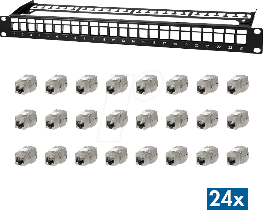 LOGILINK NK5001 - Patchpanel, 19'', 24-Port, Cat.6a
