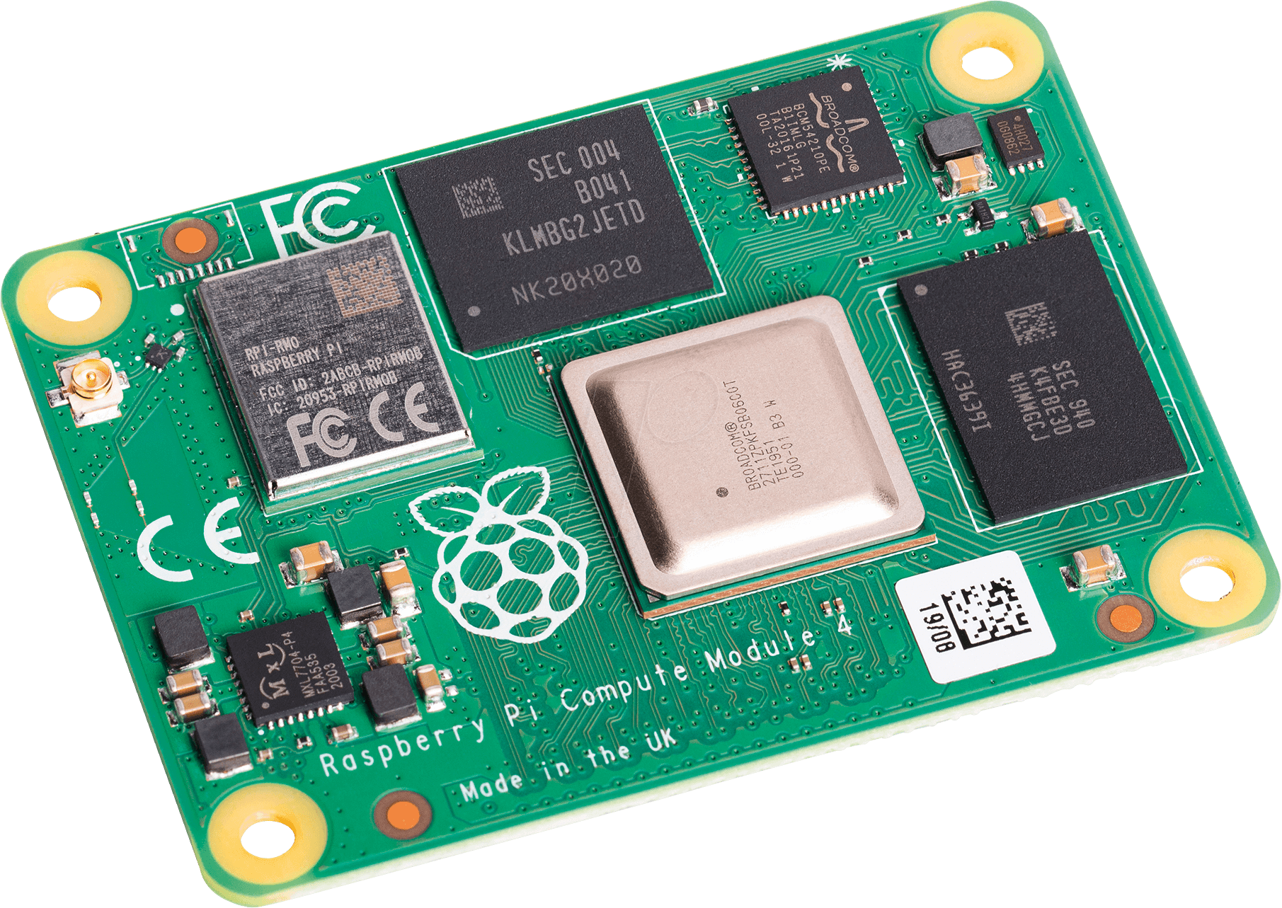 Thumbnail - RPI CM4W 4GB8GB - Raspberry Pi Compute Modul 4, 4GB RAM, 8GB eMMC, WLAN