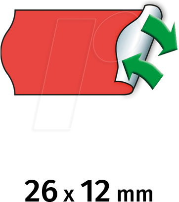 METO 9506164 - Preis-Etiketten, 26x12 mm, ablösbar, rot, 6000 Stück