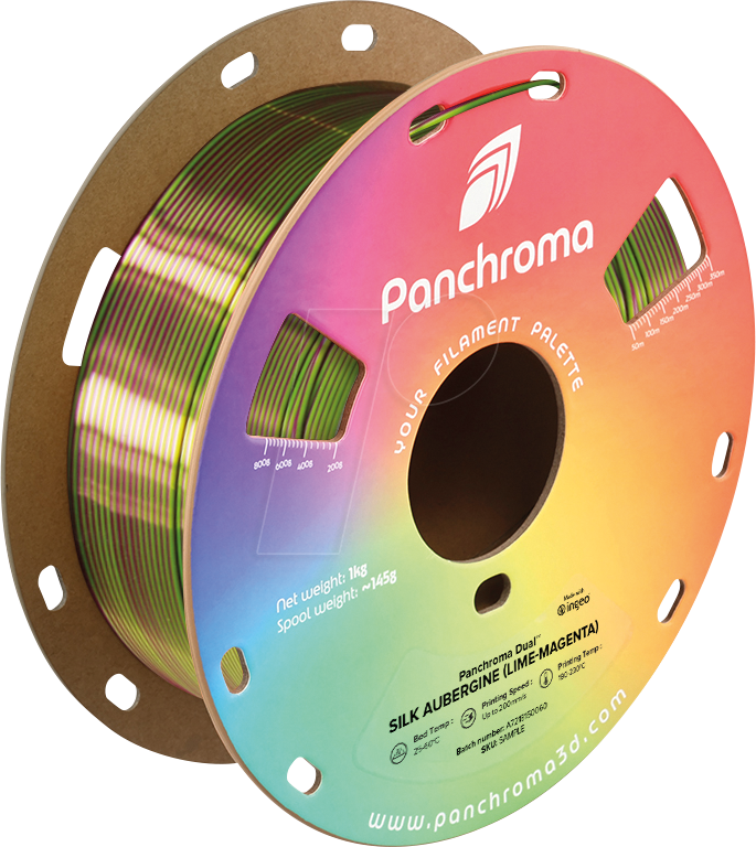 POLYMAKER CA3022 - Filament, Panchroma PLA, Dual Silk Aubergine, 1,75 mm, 1 kg