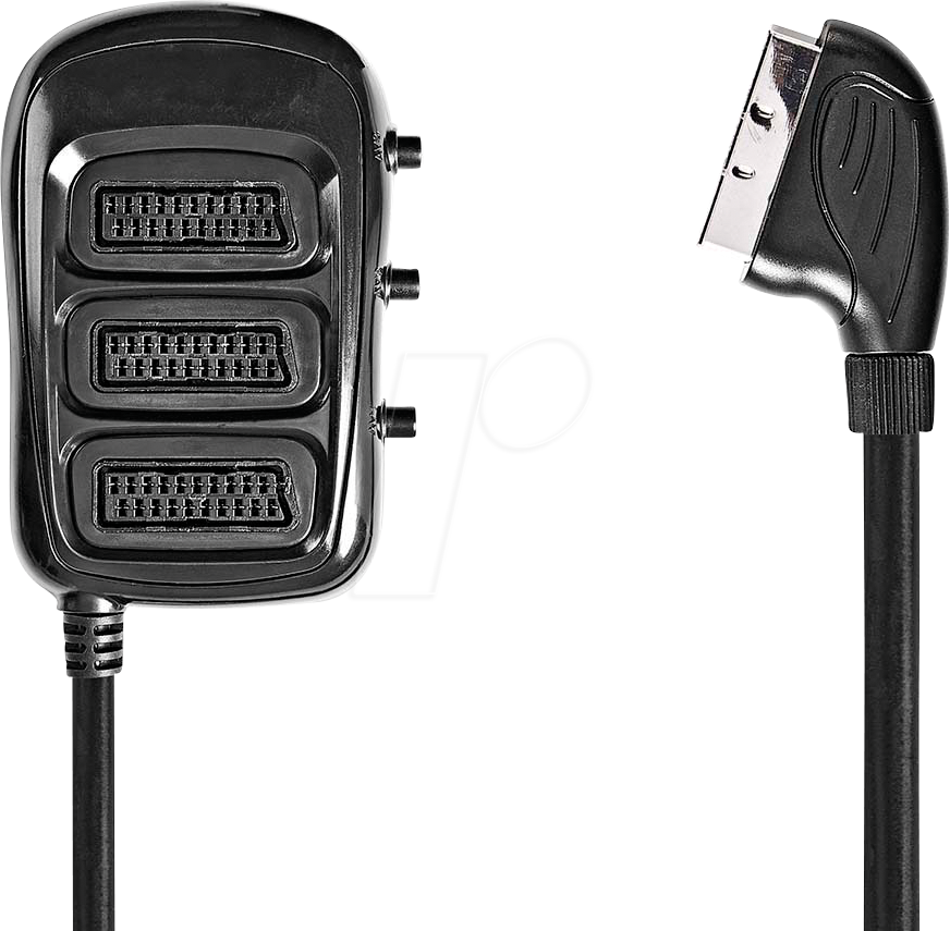N CVGB31835BK05 - SCART-Schaltbox, SCART Stecker 3x SCART Buchse, 0.50m, Rund
