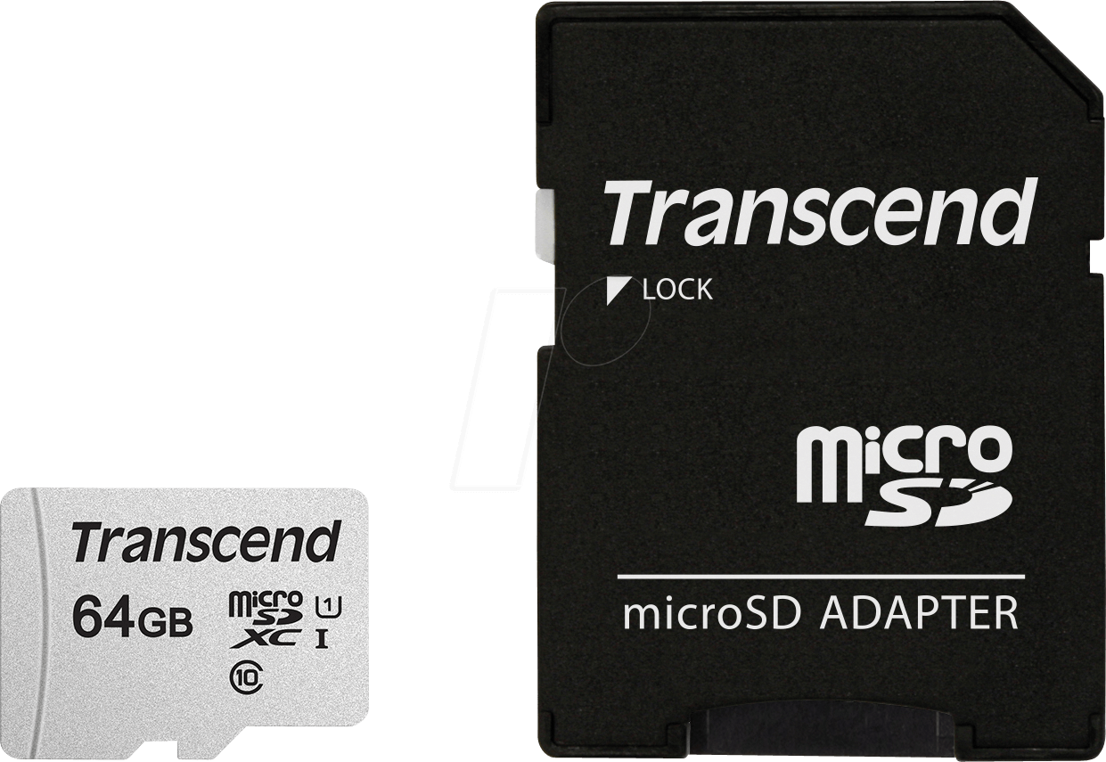 TS64GUSD300S-A - MicroSDXC-Speicherkarte 64GB, Transcend 300S-A, Class 10