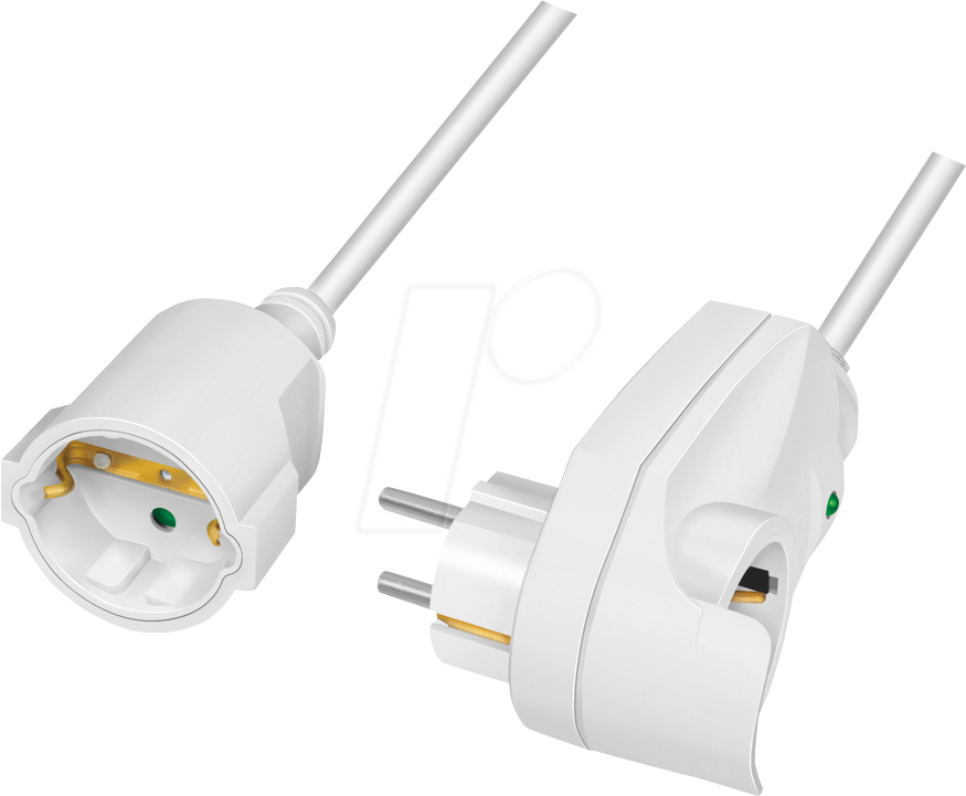 Thumbnail - LOGILINK LPS275 - Netzkabelverlängerung, 3 m, Durchgangsstecker, weiß