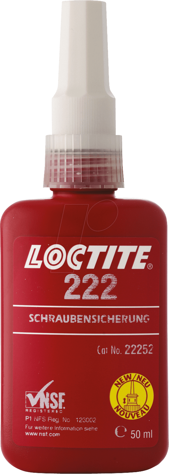 LOCTITE 222 10ML - Schraubensicherung, Lack, niedrigfest, rot, 10 ml