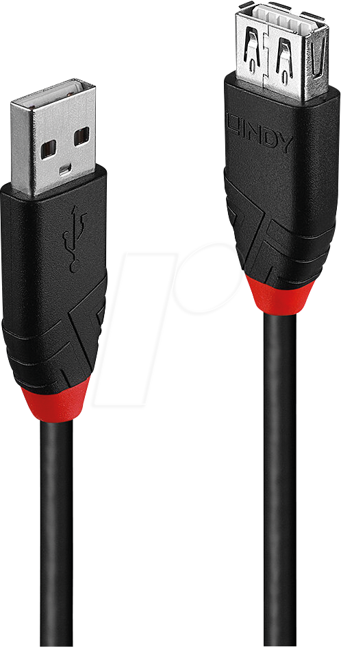 LINDY 42817 - Aktives USB 2.0-Kabel, A-Stecker > Buchse, 5 m