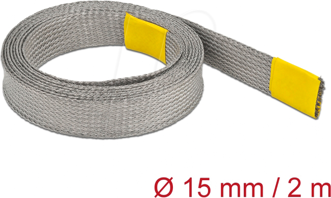 DELOCK 20789 - Geflechtschlauch zur EMV Abschirmung dehnbar 2 m x 15 mm