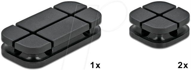 DELOCK 18331 - Kabel Management, Kreuz, 2er Set, schwarz