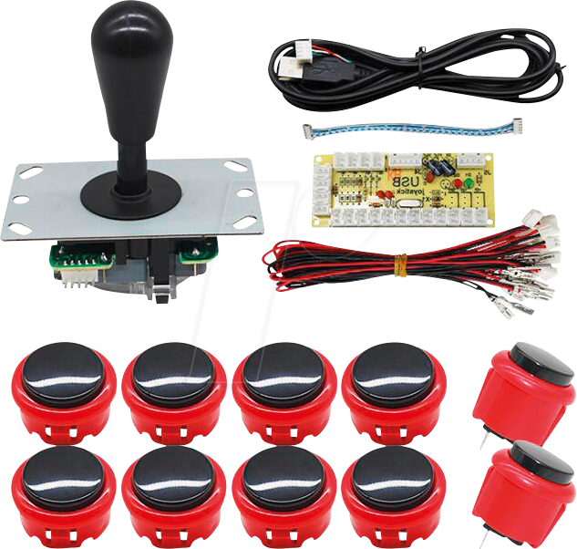 Thumbnail - KUB ARC-B/R - DIY Arcade Set schwarz/rot