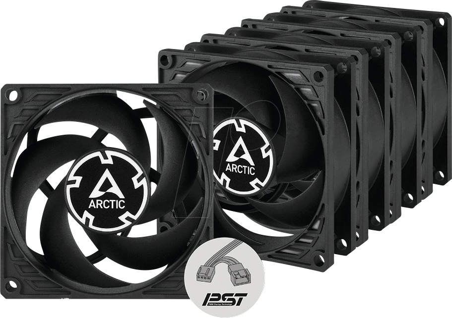 ARCTIC 02072 - Arctic Gehäuselüfter P8 PWM PST Black, 80mm, 5er Pack