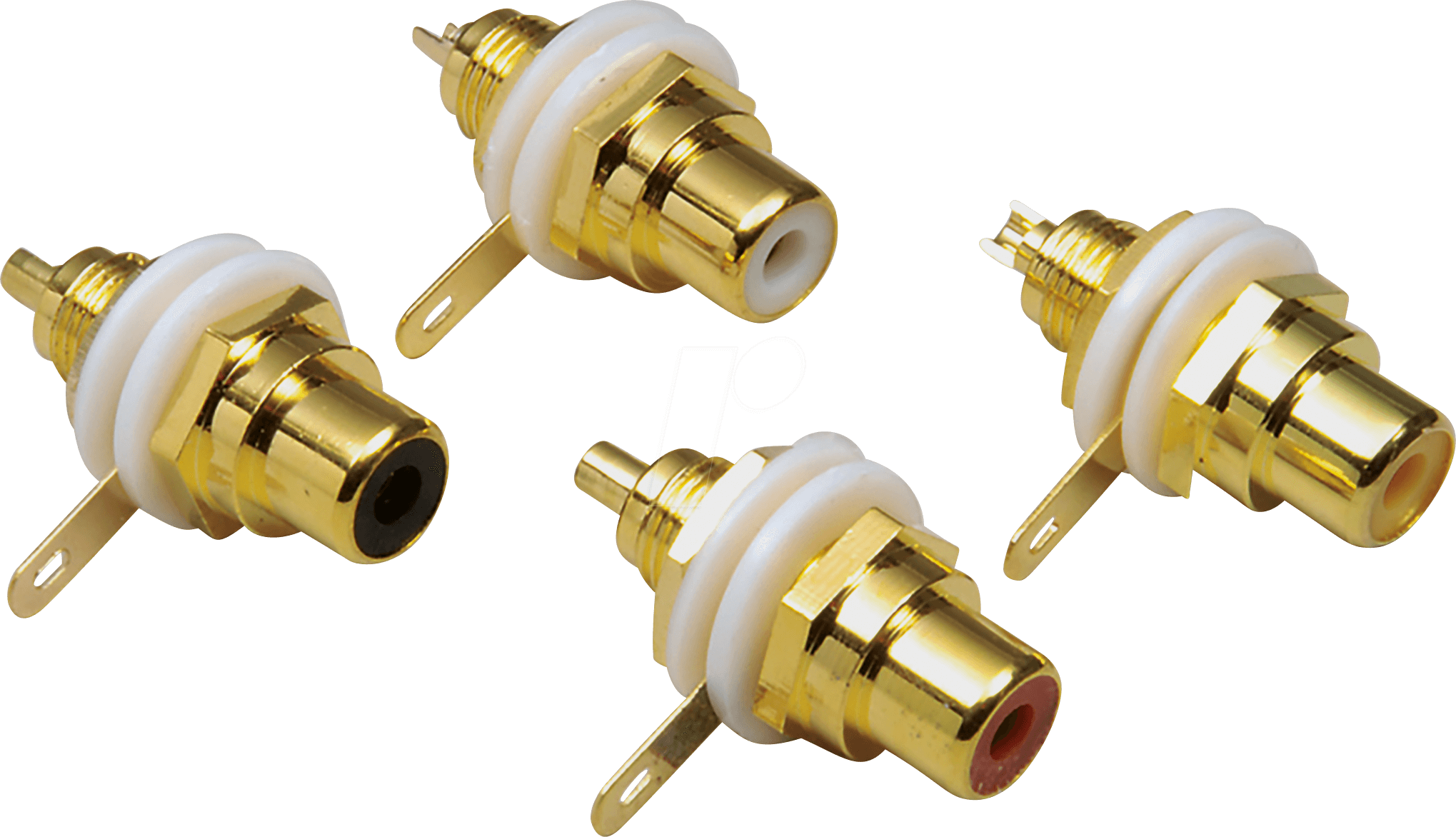 BKL 0101143-C - Cinch-Einbaubuchse, Farbcodierung schwarz, vergoldet