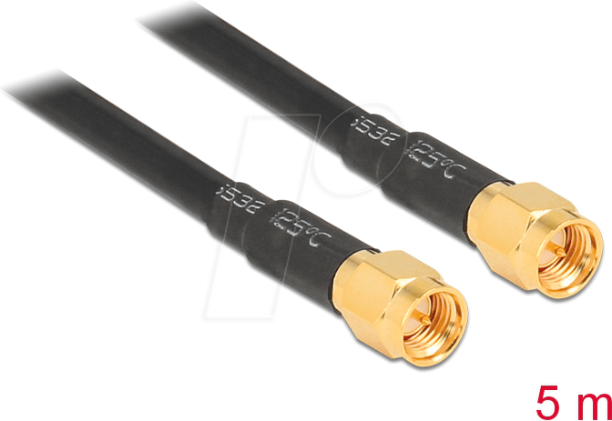 DELOCK 88891 - HF Antennenkabel, SMA Stecker > SMA Stecker, 5 m