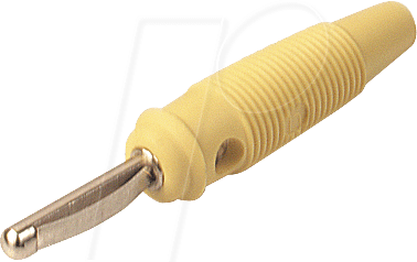 VQ 20 GE - Vollkontaktstecker 4 mm, mit Querloch, gelb