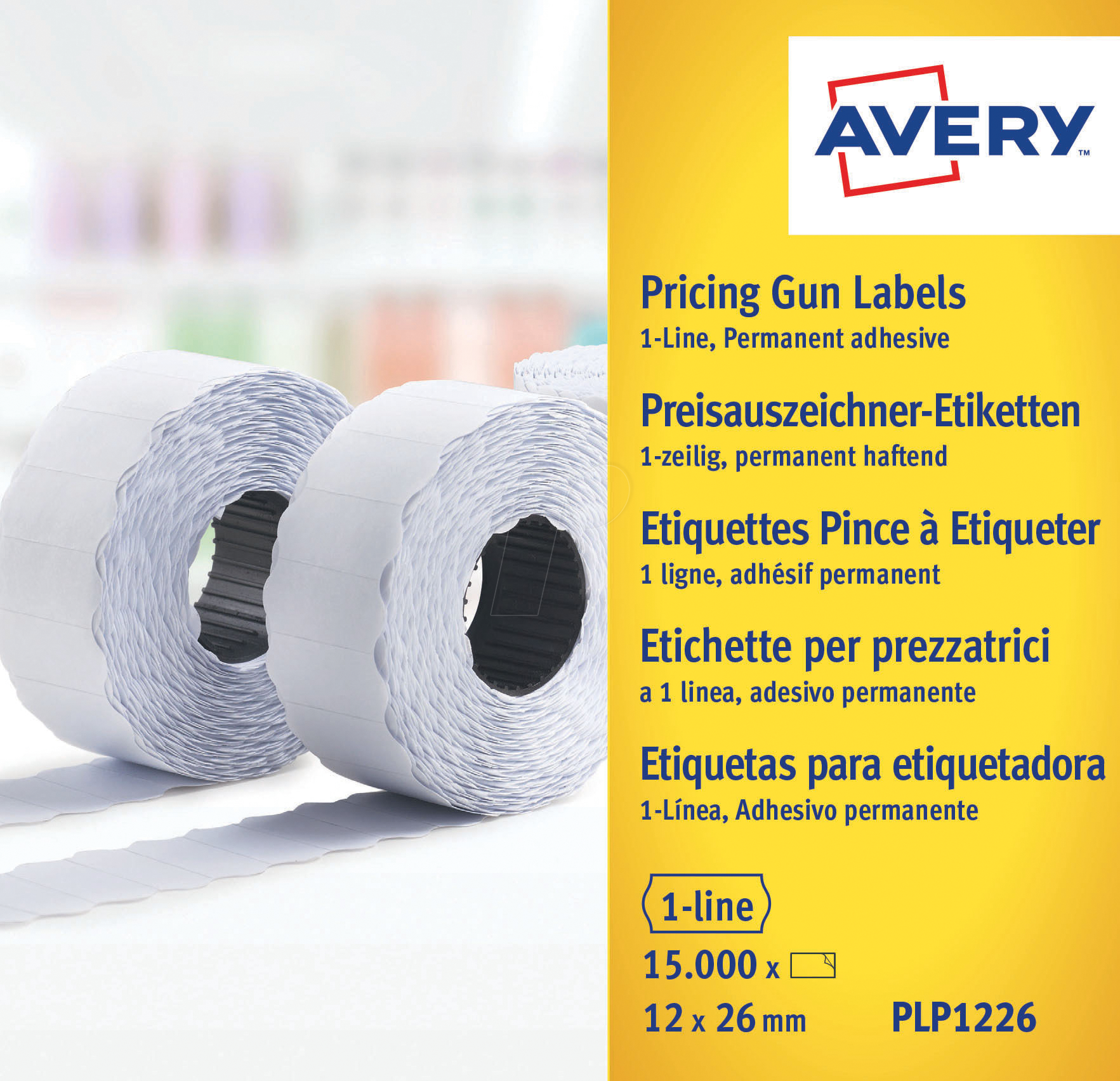 AVZ PLP1226 - Preis-Etiketten, 26x12 mm, permanent, weiß, 15000 Stück