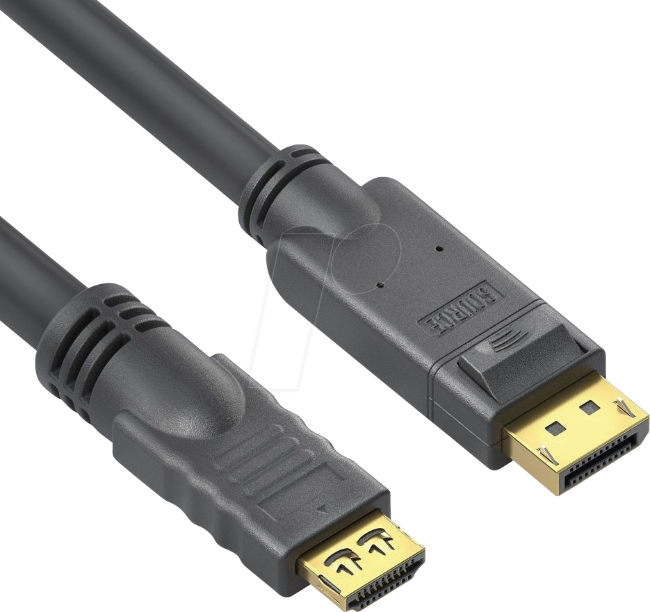 PURE PI5110-125 - Aktives DisplayPort 1.2 zu HDMI Kabel, 4K 60 Hz, 12,5 m