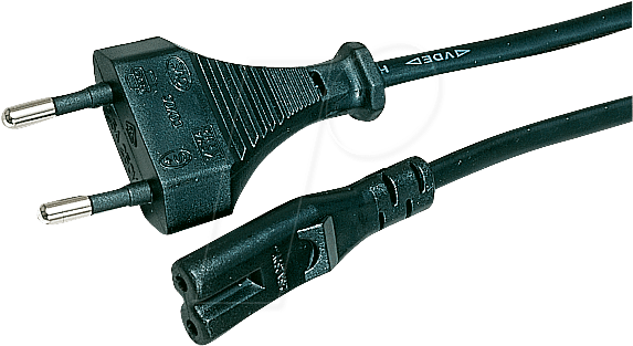 ADC 180 SW - Netzkabel, Eurostecker, 2,0 m, schw, C7