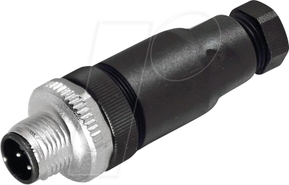 L2W 200200-04 - M12 Steckverbinder A-kodiert, gerade, für 24V DC