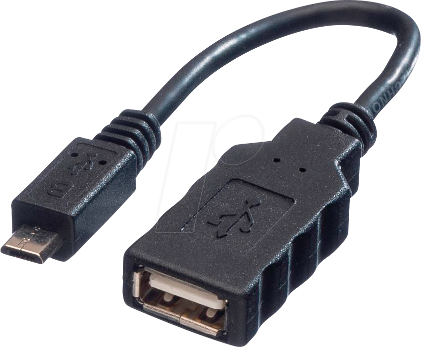 Thumbnail - ROLINE 11028311 - USB 2.0 Kabel, A Bu. auf Micro B St., OTG, 0,15 m